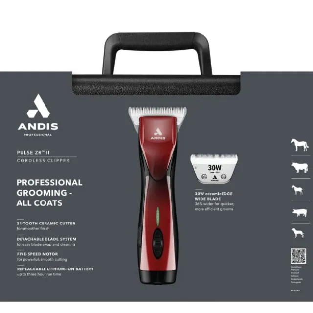 Andis Pulse ZR II Wide Klippemaskin Rød
