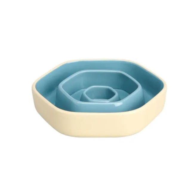 Basic Hexagon Slow Feeder Matskål i Keramikk