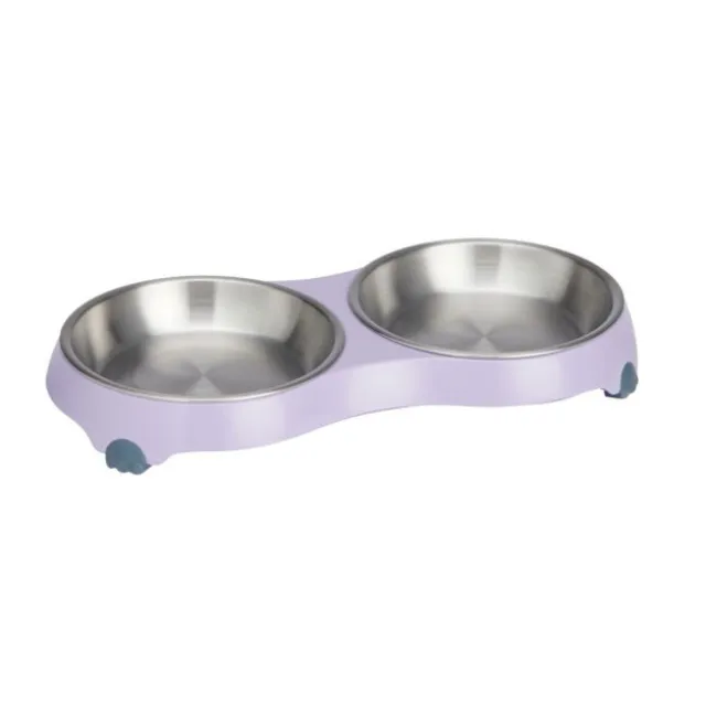 Basic 4-Paw double diner matskål sort S