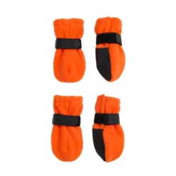Basic Paws Fleece potesokker Orange 4-pack