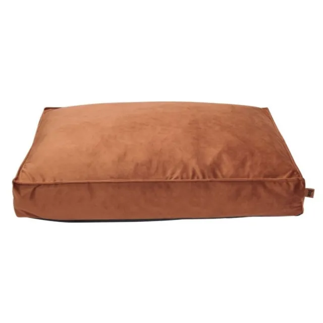 Basic WellB orthopedic velvet hundemadrass orange