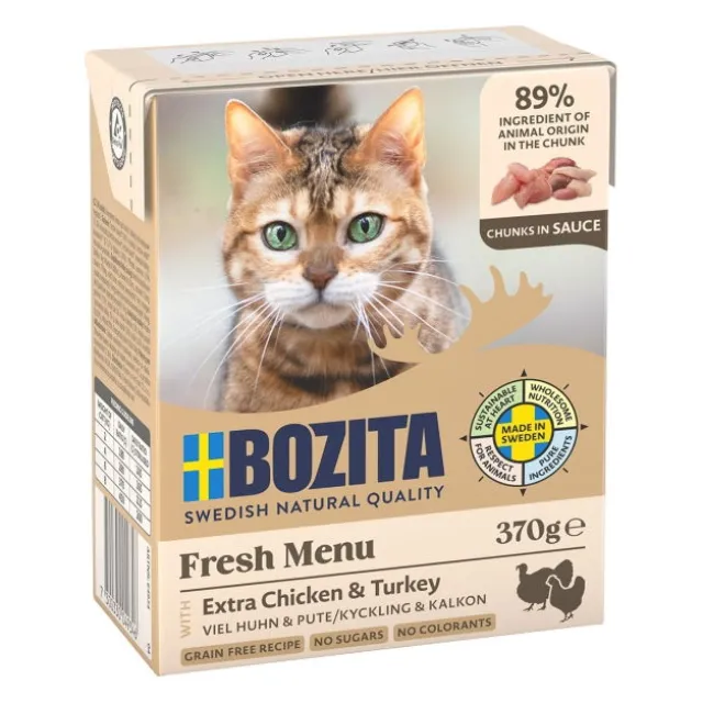 Bozita Cat Extra Chicken and Turkey Chunks in Sauce 370 g