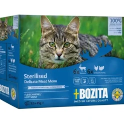 Bozita Cat Indoor & Sterilised Meat Menu in Sauce Multipack 12x85 g