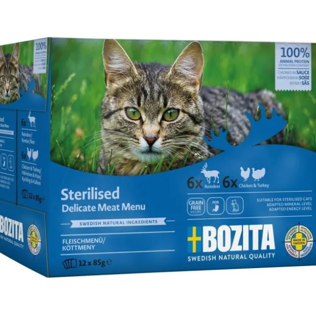Bozita Cat Indoor & Sterilised Meat Menu in Sauce Multipack 12x85 g