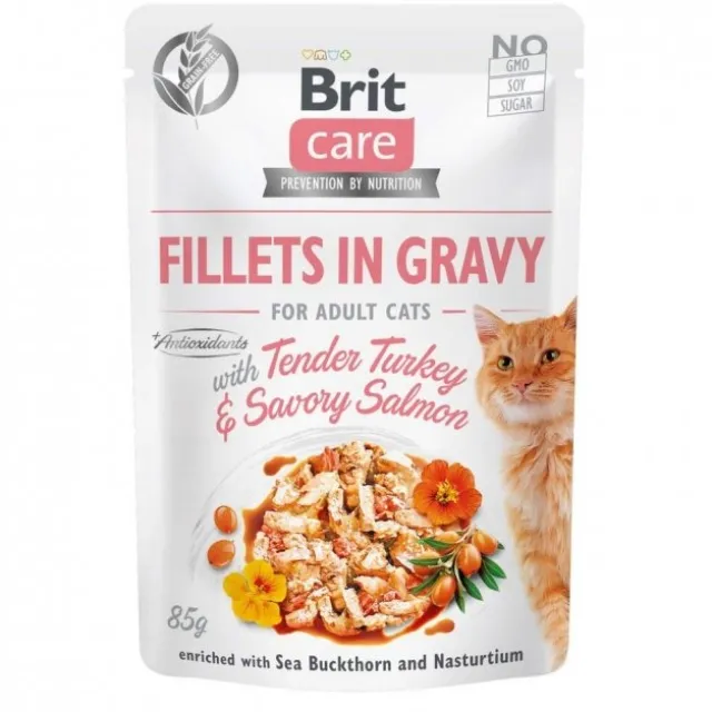 Brit Care Cat Turkey & Salmon in Gravy 85g