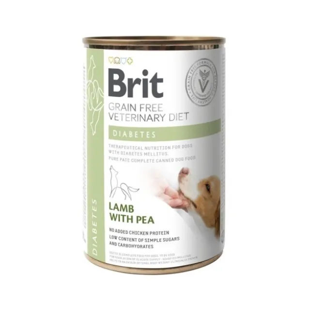 Brit Veterinary Diet Dog Diabetes Grain Free Lamb with Pea, 400 g