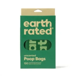Earth Rated Hundeposer med Håndtak Uparfymert, 120 stk