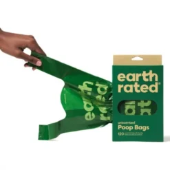 Earth Rated Hundeposer med Håndtak Uparfymert, 120 stk