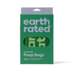 Earth Rated Hundeposer med Håndtak Lavendelduft, 120 stk