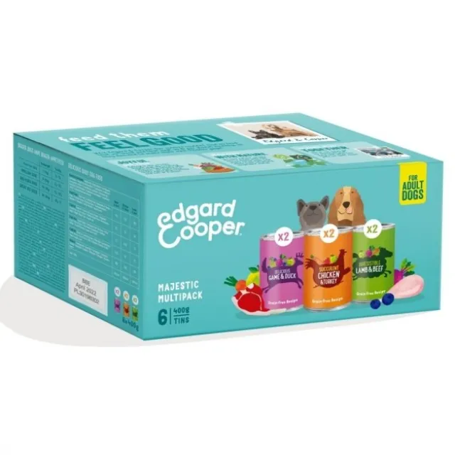 Edgard & Cooper Dog Adult Multipack, 6x400 g