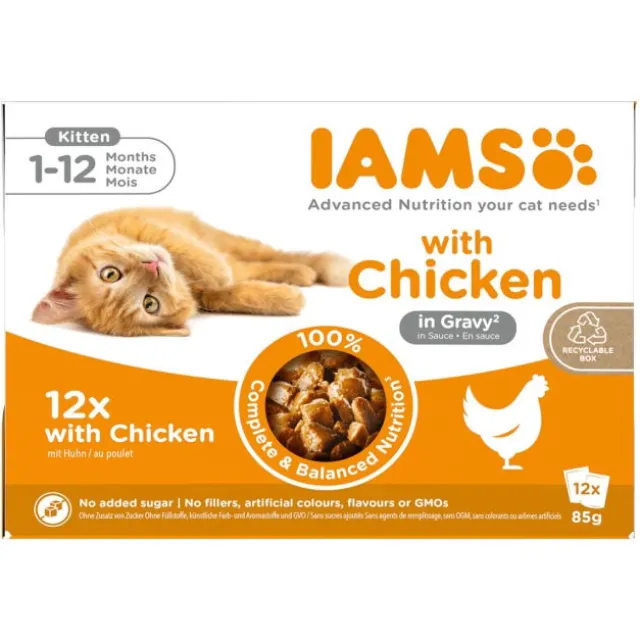 Iams Advanced Nutrition Kitten 1-12 Months Chicken in Sauce 12x85 g