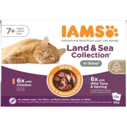 Iams Cat Advanced Nutrition Senior 7+ Years Land & Sea Collection in Sauce 12x85 g