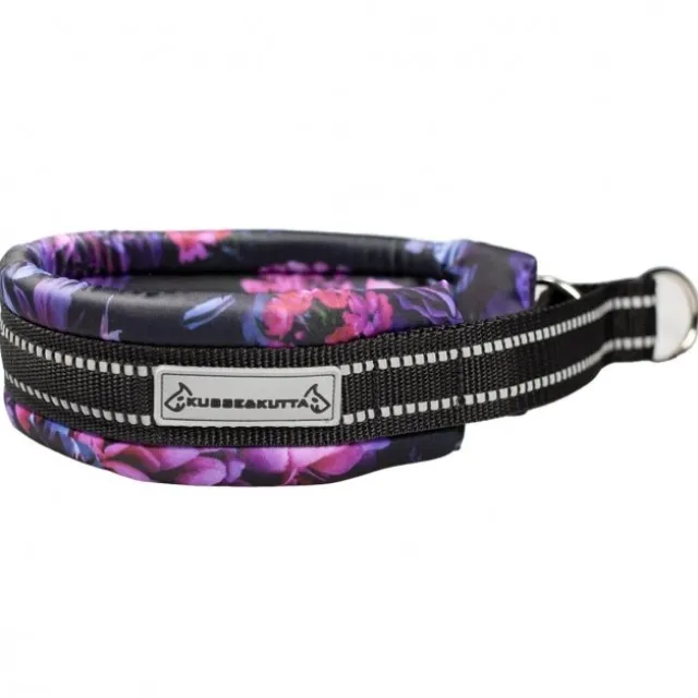 Kusse&Kutta Hundehalsband Bred Modell Lilla Blomster