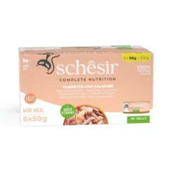 Schesir Cat Blue Deluxe Tunfisk & Laks i Saus Multipack (6x50g)