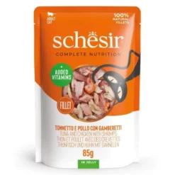 Schesir C&B Tunfisk, Kylling og Reker i Gele 85g