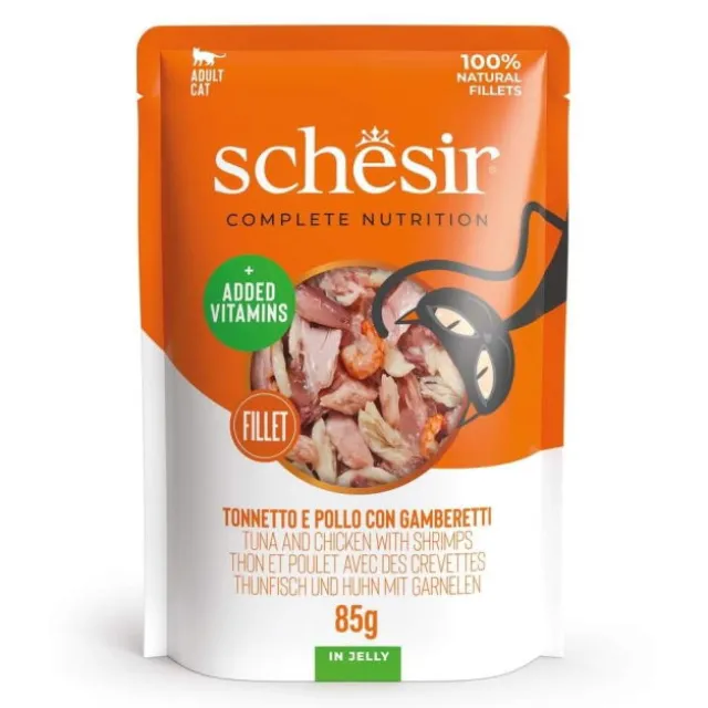Schesir C&B Tunfisk, Kylling og Reker i Gele 85g