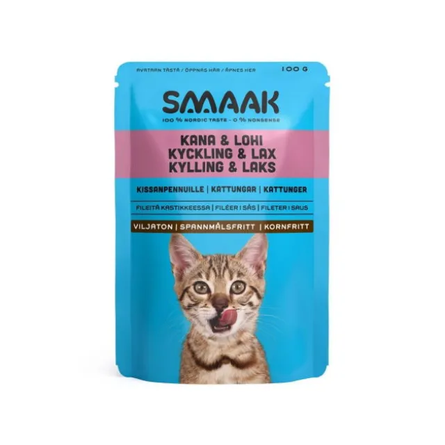 Smaak Cat Kitten Chicken-Salmon Pouch 100 g