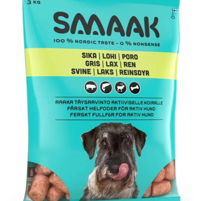 SMAAK Raw Complete Active svin, laks, reinsdyr